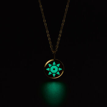Turquoise Solis Mint Green Glowing Pendant Necklace With Uv Keyring Torch, 6 of 12