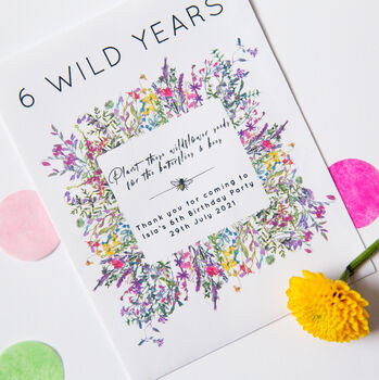 10 'Wild Years' Wildflower Seed Packet Party Favours, 2 of 8