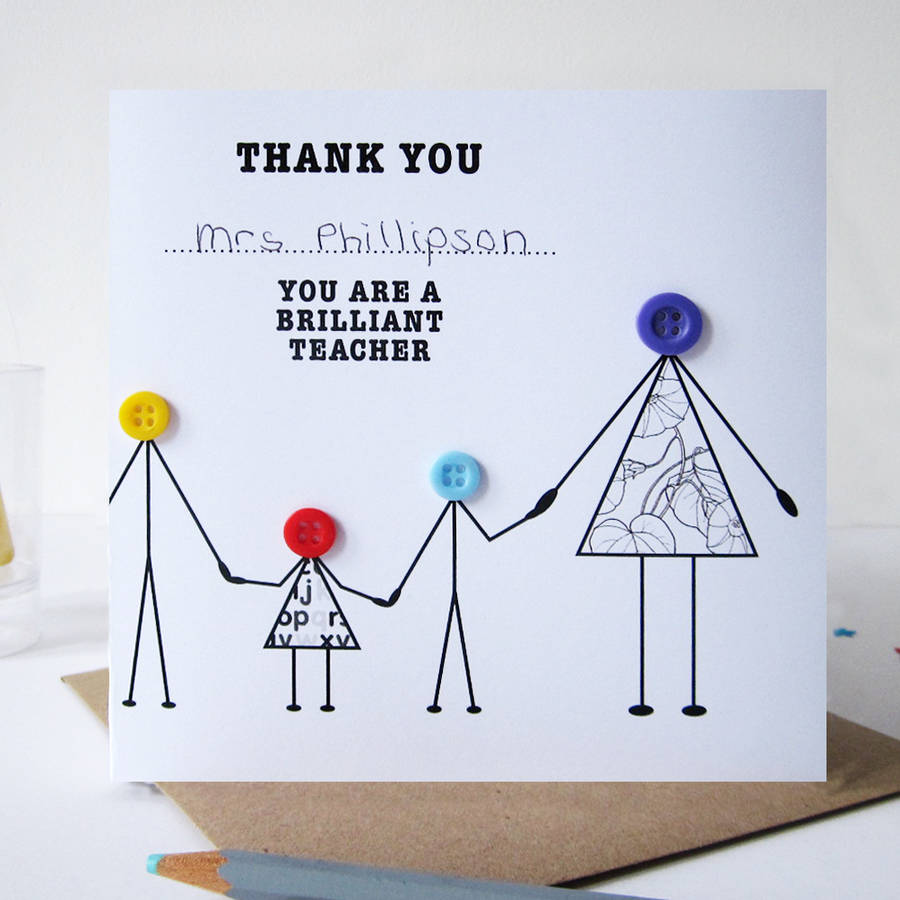 thank you teacher with children card by mrs l cards ...