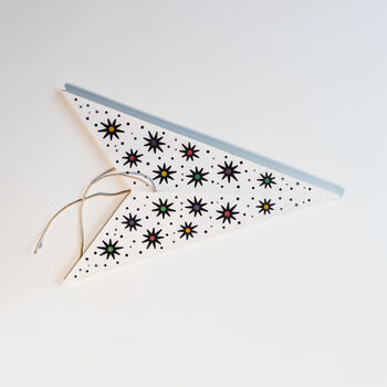 Handmade White Decorative Paper Star Hanging Lantern, 5 of 5
