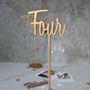 Script Font Wedding Wooden Table Numbers, thumbnail 6 of 10