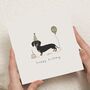 40th Birthday Dachshund Sausage Dog Card, thumbnail 1 of 7