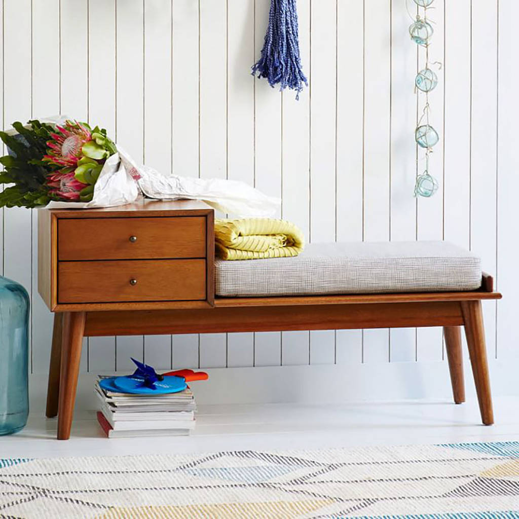 Mid Century Hallway Bench By Grattify | notonthehighstreet.com