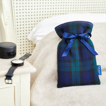 Mini Hot Water Bottle And Cover In Blackwatch Tartan, 2 of 3