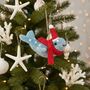 Handmade Felt Christmas Humpback Whale Decoration, thumbnail 1 of 5