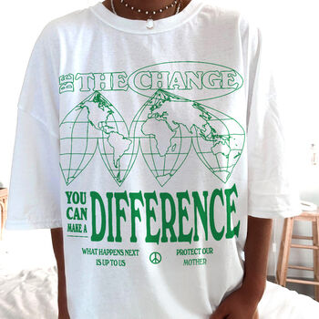 'Be The Change' Retro Environmental Tshirt, 2 of 3
