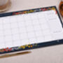 Navy Floral Monthly Desk Planner Pad, thumbnail 2 of 4