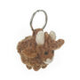 Handmade Felt Fair Trade Highland Cow Keyring, thumbnail 2 of 4