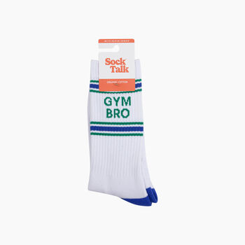 Gym Bro Organic Cotton Sports Socks In White, 4 of 4