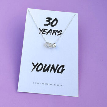 30th Birthday Gift Silver Rings Necklace, 6 of 6