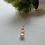 Three Pearl Necklace On Sterling Silver Chain, thumbnail 2 of 4