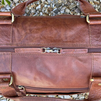 Luxury Buffalo Leather Travel Bag, Holdall, Gym Bag, 7 of 9