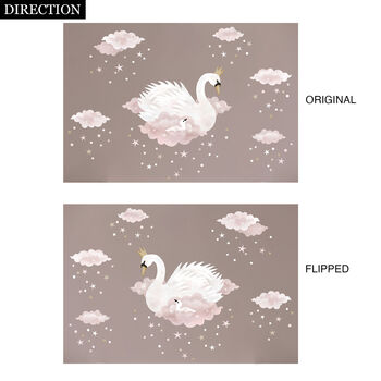 Swan And Clouds Fabric Wall Sticker, 4 of 6