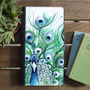 Inky Peacock Faux Leather Phone Case With Card Slots, thumbnail 1 of 5