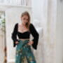 Turquoise Satin Wrap Around Trousers, thumbnail 1 of 6