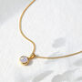 June Birthstone Moonstone Gold Vermeil Charm Necklace, thumbnail 1 of 9