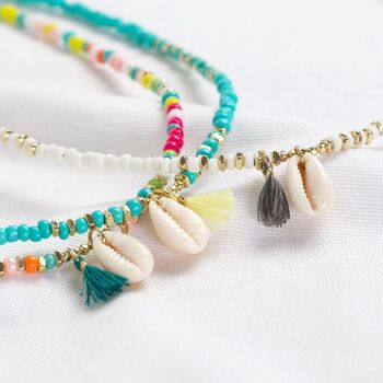 Beaded Shell Charm Necklace, 2 of 10