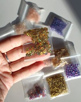 Limited Edition Beaded Embroidery Kit In Purple, 5 of 11