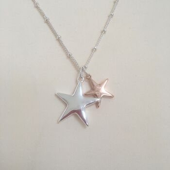 Rose Gold And Silver Plated Star Necklace, 4 of 5