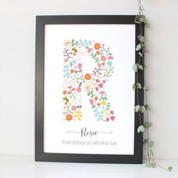 Floral Fun Personalised Initial Print, 4 of 7