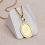 9ct Yellow Gold Oval Initial Pendant Necklace, thumbnail 3 of 5