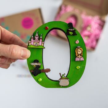 Personalised Paint Your Own Witch Wooden Letter, 2 of 7