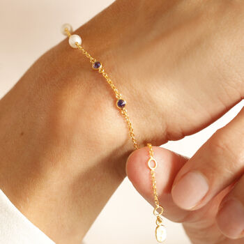 Pearl Studded Bracelet With Gemstones, 4 of 5