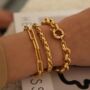 Woven Chain 18k Gold Plated Waterproof Bracelet, thumbnail 1 of 3
