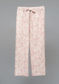 Pink Floral Hand Block Print Cotton Pj Trousers, 2 of 2