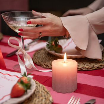 Red And Pink Striped Tablecloth, 7 of 8