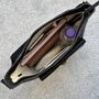 Women's Black Genuine Leather Shoulder Bag, Cross Body Bag, thumbnail 3 of 4