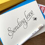 'Sending Love' Script Letterpress Card, thumbnail 1 of 2