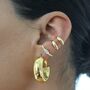 18k Gold Plated Chubby Hoop Earrings, thumbnail 8 of 9