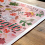 Personalised Pink Woodland Animal Name Print | Hand Painted Forest Nursery Wall Art | Baby Keepsake Gift, thumbnail 5 of 11