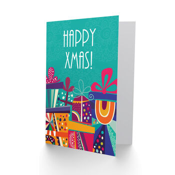 Happy Xmas Presents Colourful Abstract Christmas Card, 2 of 4