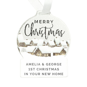 Personalised Christmas Scene Acrylic Snowglobe Hanging Decoration Gift Boxed, 5 of 5