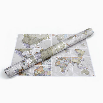 Classic World Map Wrapping Paper, 2 of 3