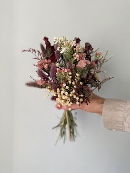 Blush And Burgundy Dried Flower Bouquet, 6 of 6