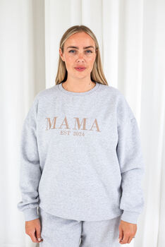 Mama Est Embroidered Personalised Jumper And Jogger Set Matching Mini Available, 6 of 12