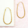Battered Gold Small Oval Hoop Earrings, thumbnail 1 of 3