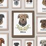 Personalised Bingley Terrier Dog Portrait Print With Flowers, thumbnail 1 of 10