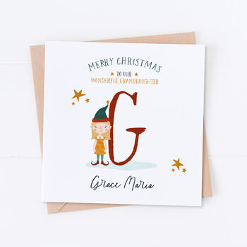 Personalised Girl Elf Christmas Card, 2 of 4