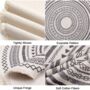 Cotton Round Rug Grey Area Rug With Tassels, thumbnail 4 of 10