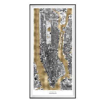 New York 24ct Gold Leaf Map, 2 of 3