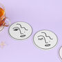 G Decor Set Of Four Abstract Face Coasters, thumbnail 2 of 7