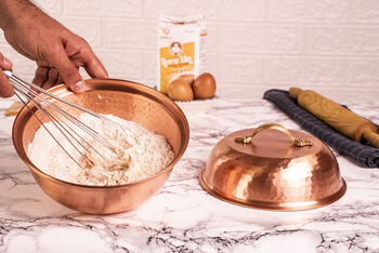 Solid Copper Mixing Bowl With Lid, Two Pieces, 8 of 9