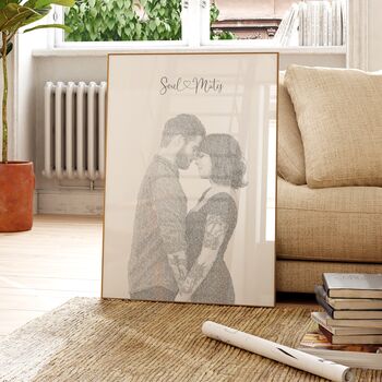 Personalised Song Lyrics Portrait – Custom Couple Gift, 6 of 9