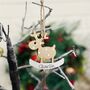 Personalised Rocking Reindeer Christmas Decoration, thumbnail 10 of 10