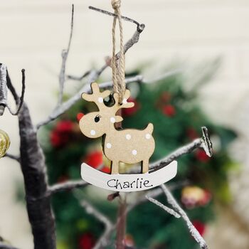 Personalised Rocking Reindeer Christmas Decoration, 10 of 10