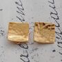 Square Silver Hammered Clip On Earrings, thumbnail 2 of 3